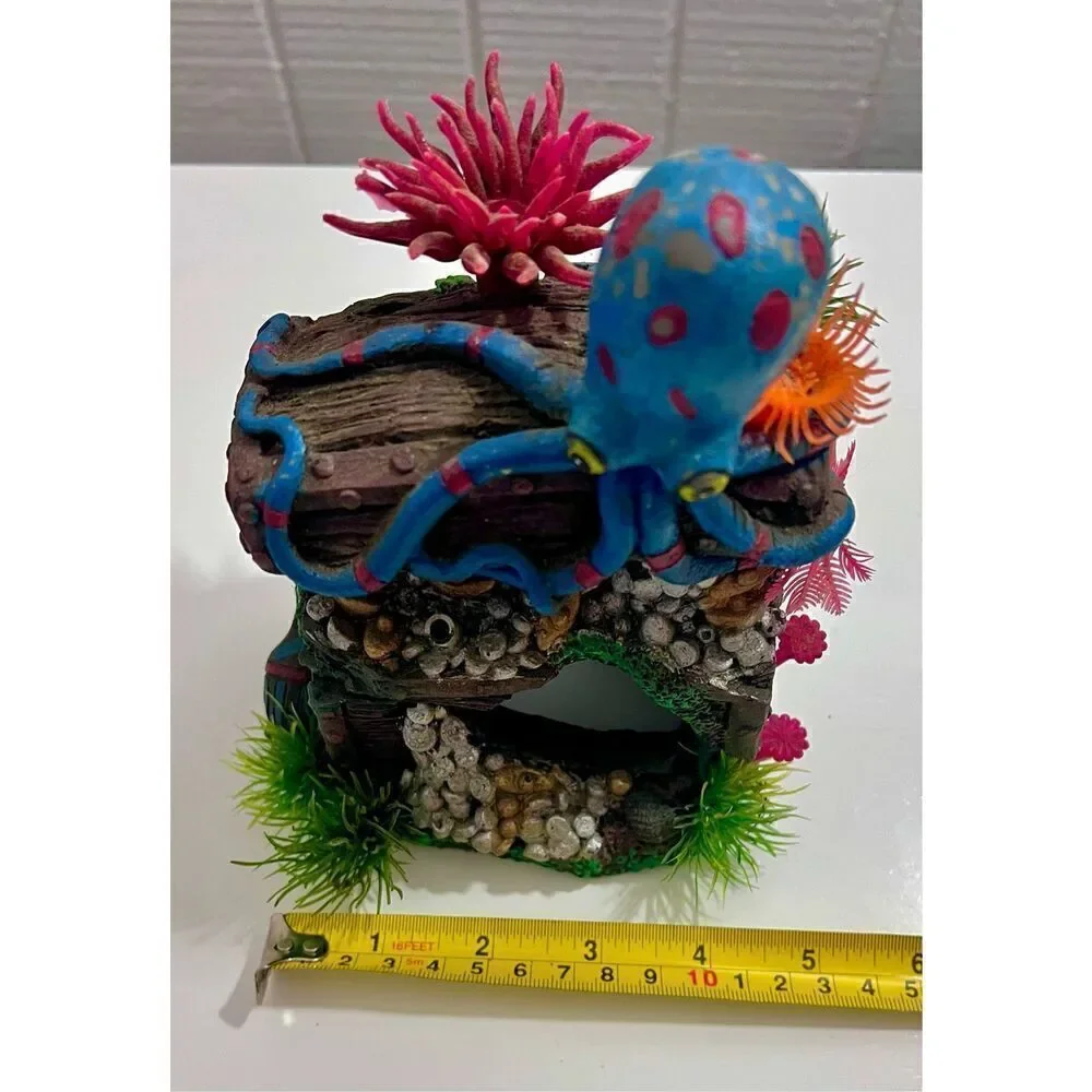 Top Fin Octopus Treasure Chest Aquarium Ornament